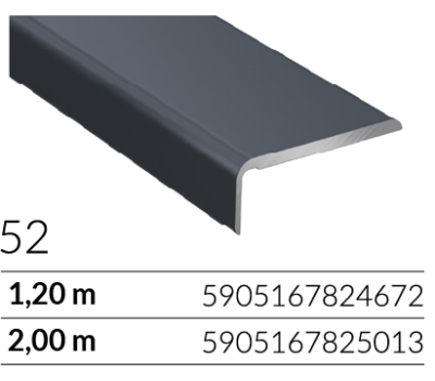 ARBITON CS25 antracyt W52 profil zakończeniowy do wykończenia podłogi 1,2m